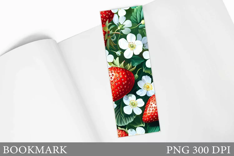 Strawberry Bookmark Design. Berries Bookmark Sublimation