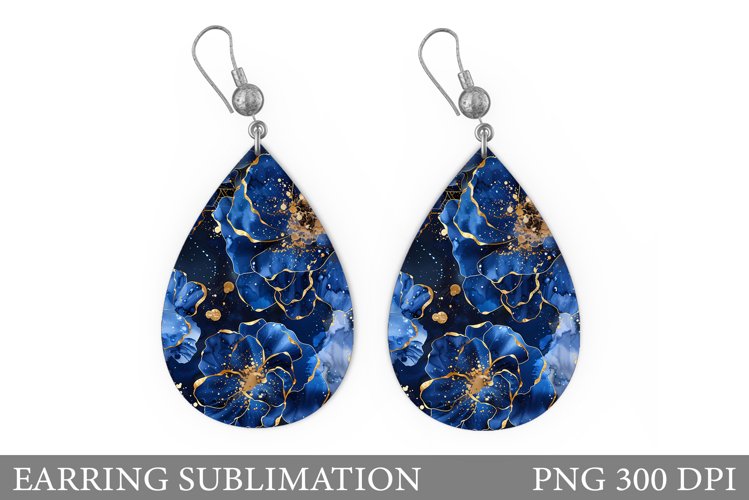 Flowers Earring Design. Flowers Teardrop Earring Template