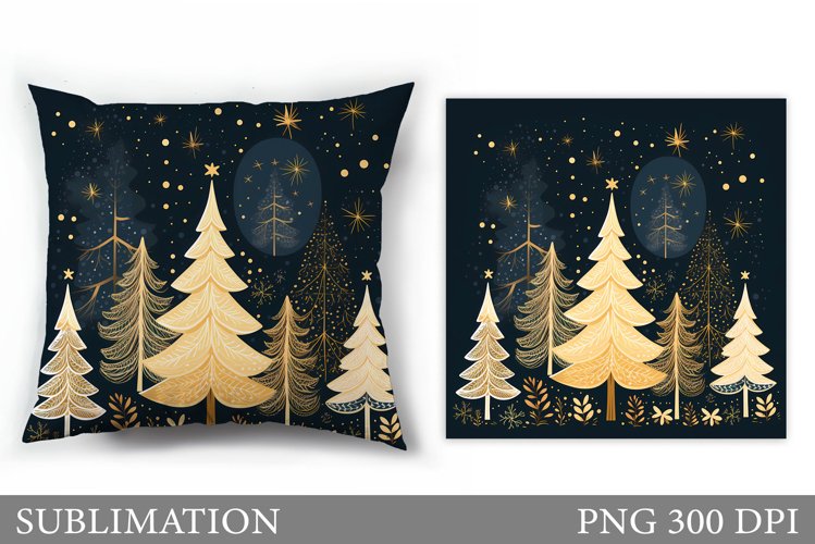 Christmas Tree Pillow Design. Christmas Tree Sublimation example image 1