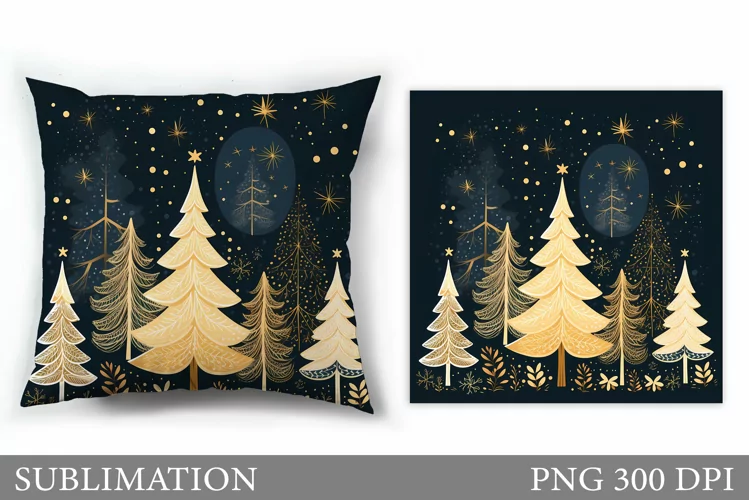 Christmas Tree Pillow Design. Christmas Tree Sublimation
