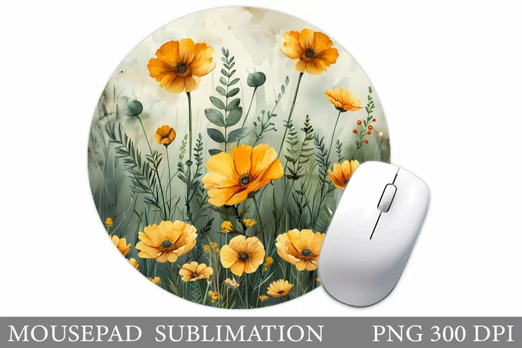 Flowers Mouse Pad Design. Floral Mouse Pad Sublimation