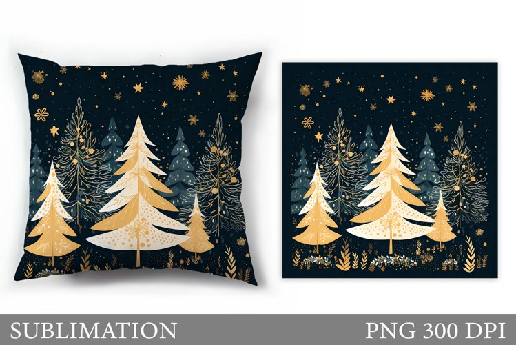 Christmas Tree Pillow Design. Christmas Tree Sublimation example image 1