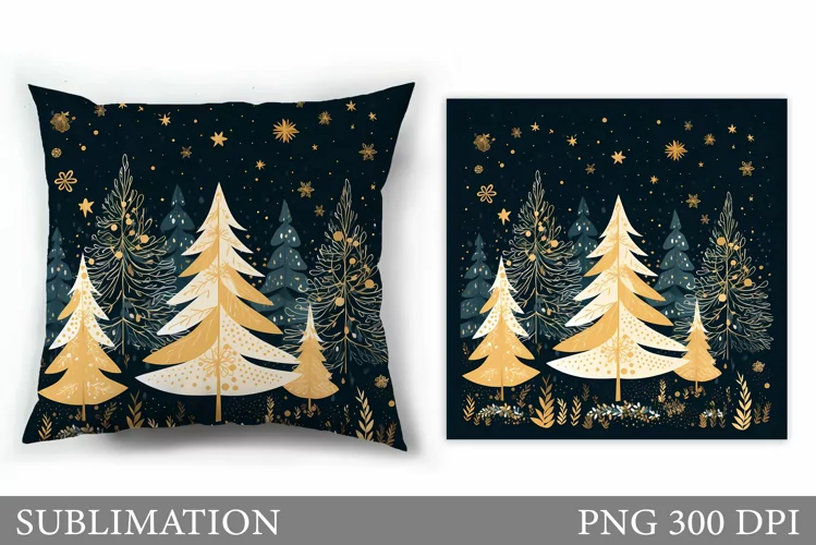 Christmas Tree Pillow Design. Christmas Tree Sublimation