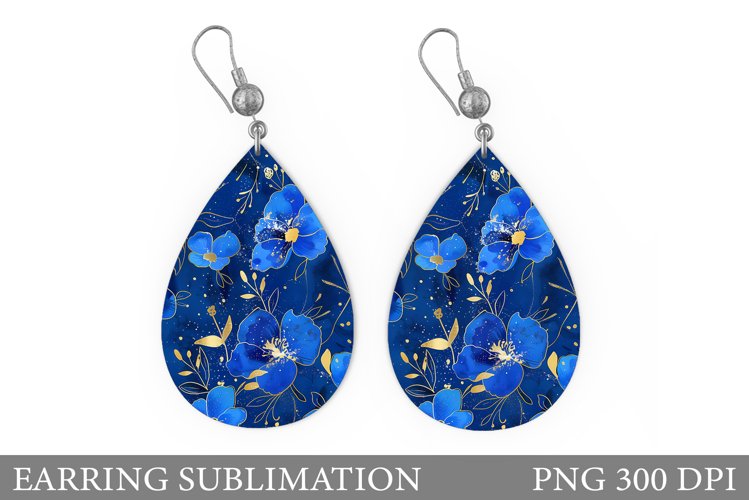 Flowers Earring Sublimation. Flowers Teardrop Earring