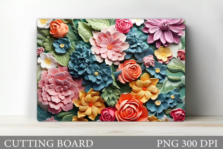 3D Flowers Cutting Board. Flowers Cutting Board Design