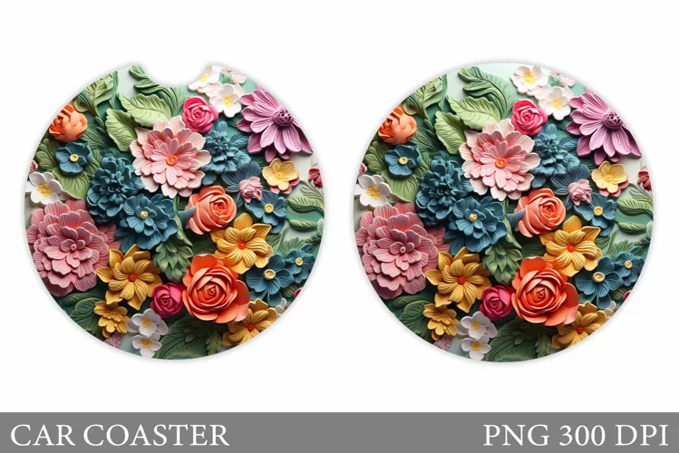 Flowers Car Coaster. Flowers Car Coaster Sublimation