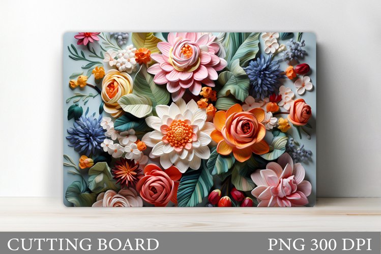 Flowers Cutting Board. 3D Flowers Cutting Board Design example image 1