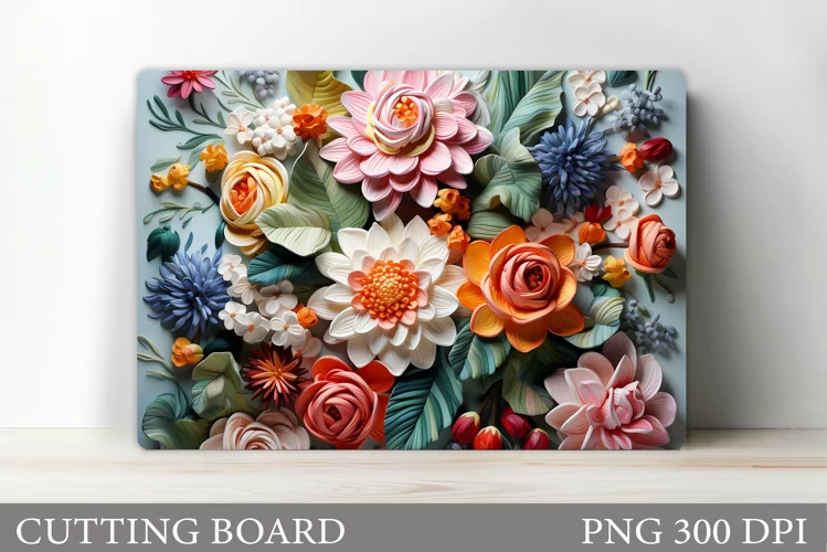 Flowers Cutting Board. 3D Flowers Cutting Board Design
