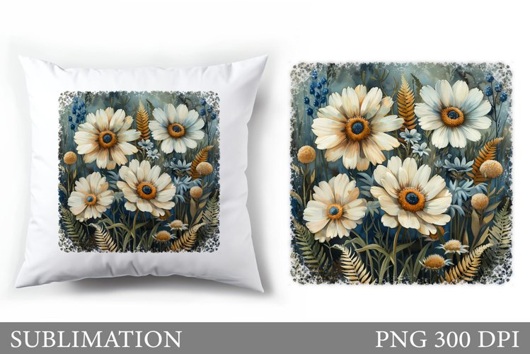 Flowers Pillow Sublimation. Summer Sublimation example image 1