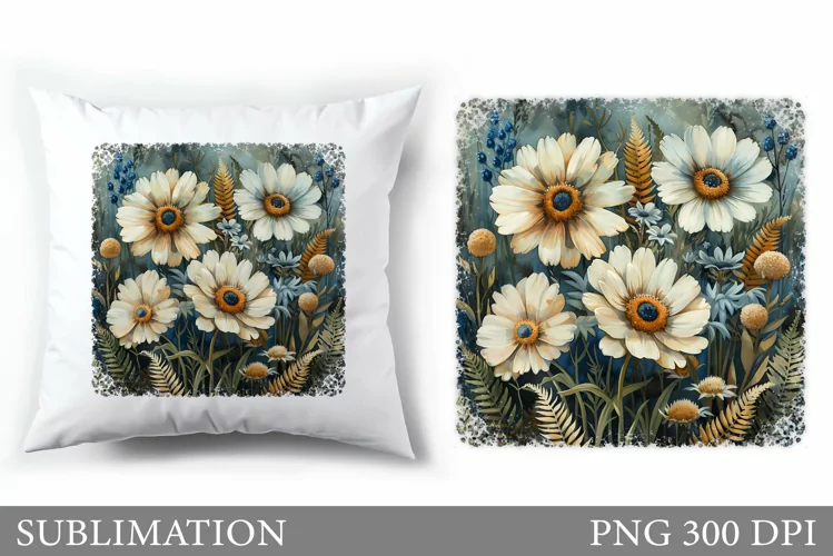 Flowers Pillow Sublimation. Summer Sublimation