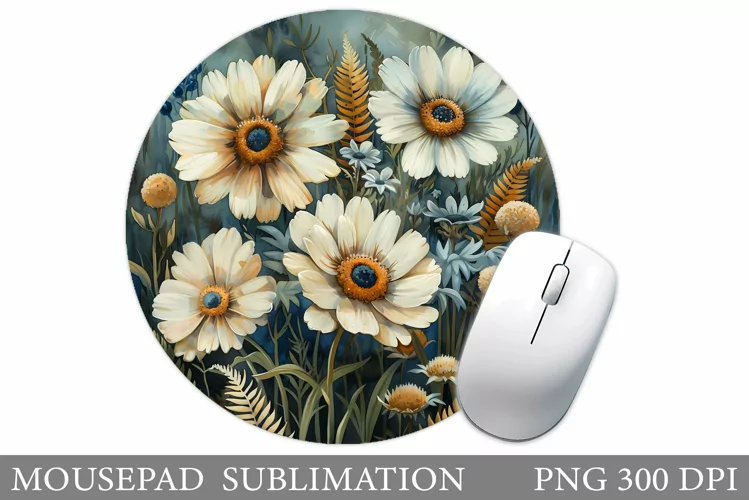 Flowers Mouse Pad Design. Floral Mouse Pad Sublimation
