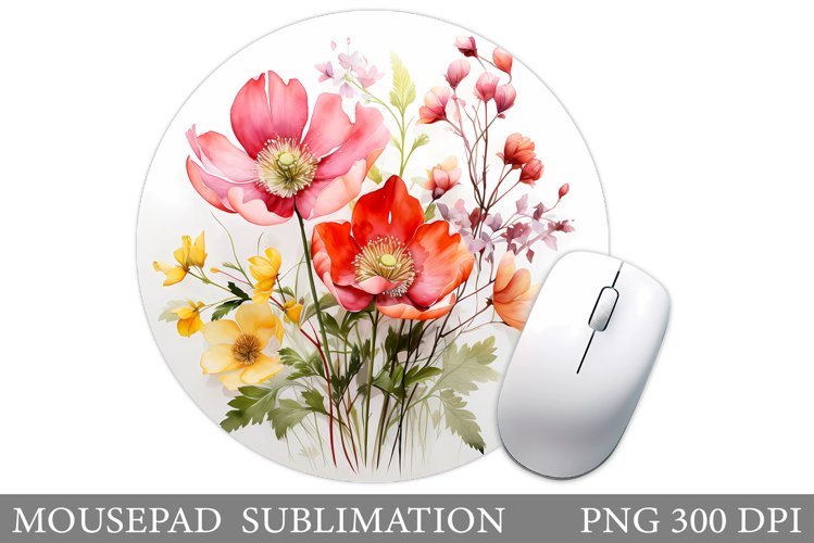 Wildflowers Mouse Pad. Flowers Mouse Pad Sublimation
