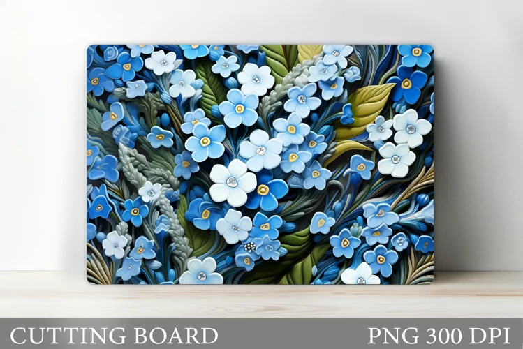 Flowers Cutting Board. Kitchen Cutting Board Template