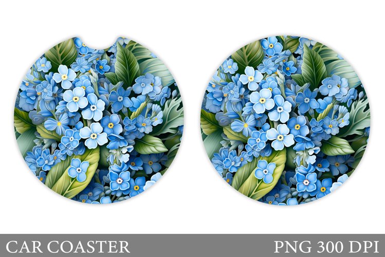Flowers Car Coaster. 3D Flowers Car Coaster Sublimation example image 1