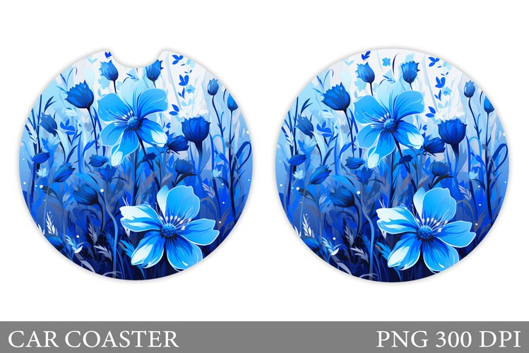 Flowers Car Coaster Design. Flowers Car Coaster Sublimation example image 1