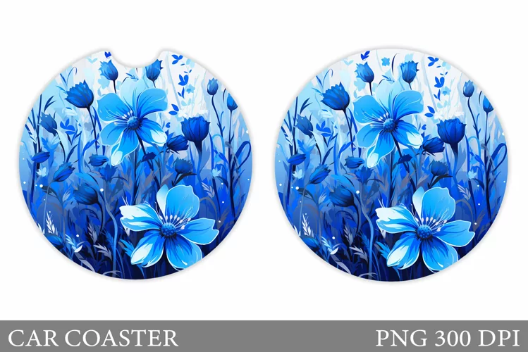 Flowers Car Coaster Design. Flowers Car Coaster Sublimation