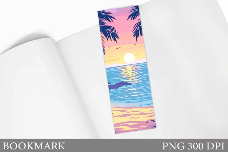 Sea Bookmark Design. Sea Bookmark Sublimation
