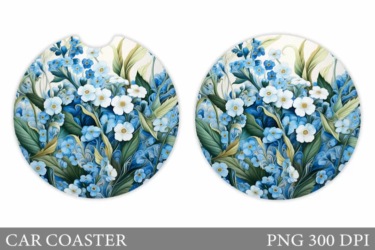 Flowers Car Coaster Design. 3D Flowers Car Coaster