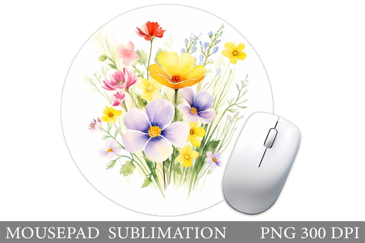 Wildflowers Mouse Pad. Flowers Mouse Pad Sublimation