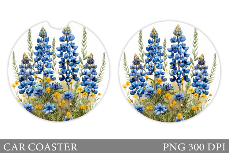 Floral Coaster Design. Flowers Car Coaster Sublimation example image 1