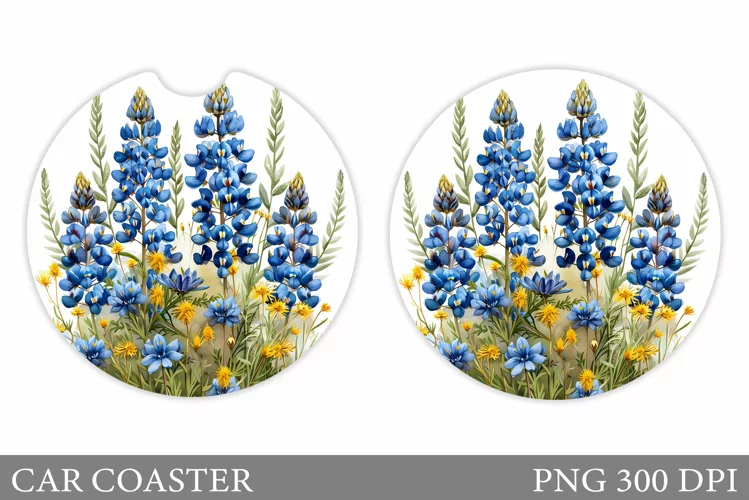 Floral Coaster Design. Flowers Car Coaster Sublimation