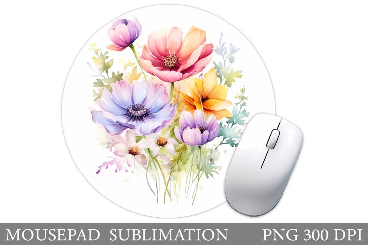 Wildflowers Mouse Pad. Flowers Mouse Pad Sublimation