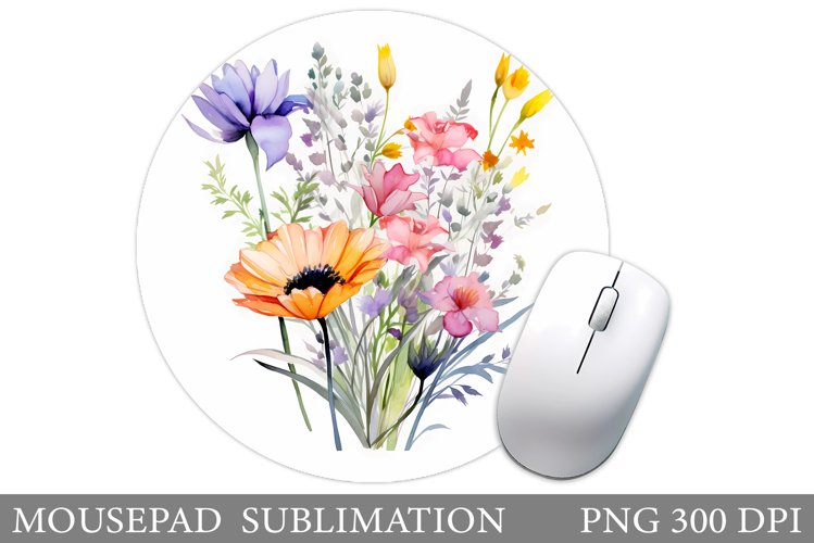 Wildflowers Mouse Pad Design. Flowers Mouse Pad Sublimation