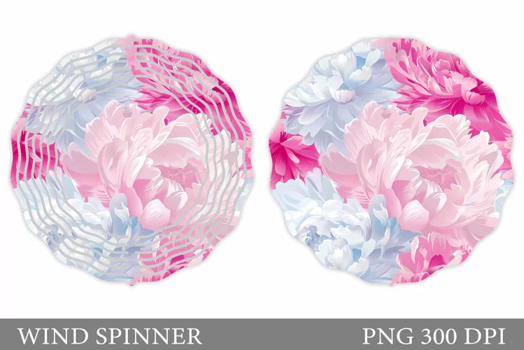 Pions Wind Spinner Design. Flowers Wind Spinner Sublimation