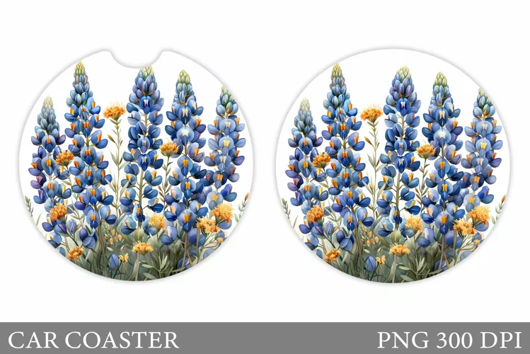 Flowers Car Coaster Sublimation. Floral Coaster Design