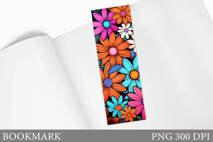 Daisy Flowers Bookmark Design. 3D Flowers Bookmark