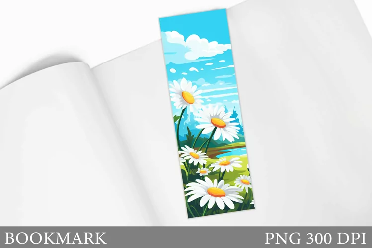 Floral Bookmark Design. Daisy Flowers Bookmark Sublimation