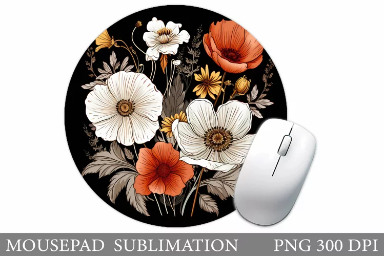 Floral Mouse Pad Sublimation. Flowers Mouse Pad Design