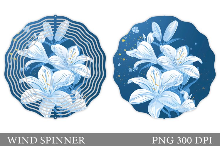 Flowers Wind Spinner Design. Flowers Wind Spinner Template example image 1