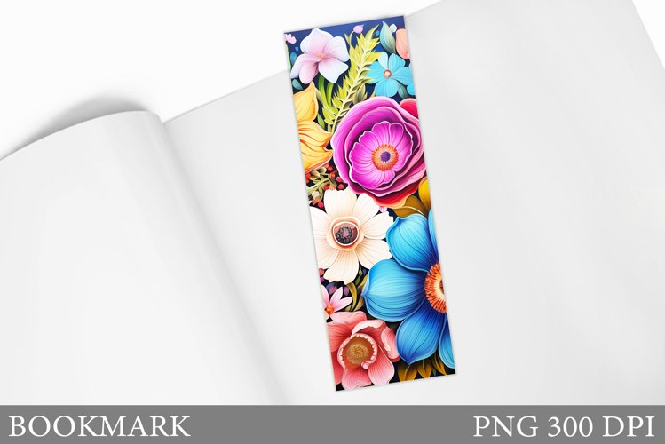 Flowers Bookmark Design. 3D Flowers Bookmark Sublimation
