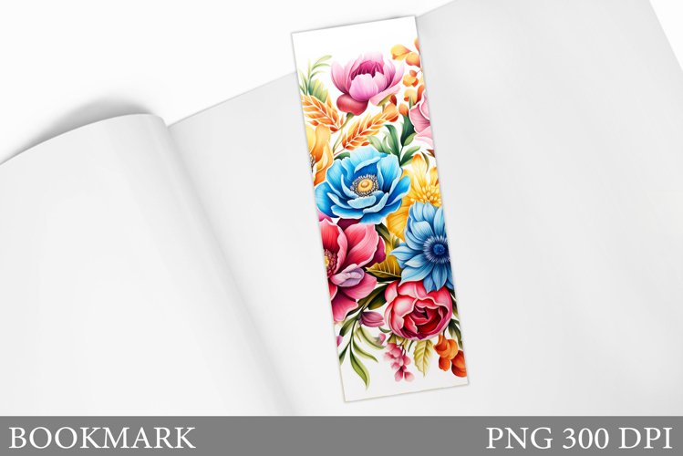 Floral Bookmark Design. Flowers Bookmark Sublimation
