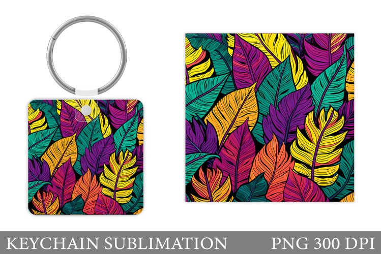 Tropical Keychain Sublimation. Tropocal Keychain Design
