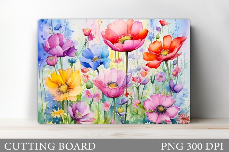 Wildflowers Cutting Board. Summer Flowers Cutting Board