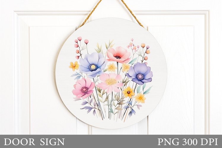 Wildflowers Door Sign. Flowers Door Sign Design