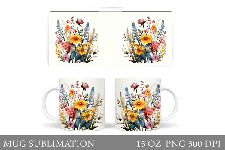 Flowers Mug Wrap Design. Wildflowers Mug (3826460)
