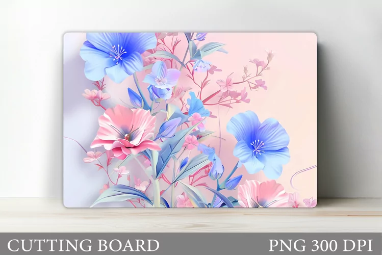 3D Flowers Cutting Board. Flowers Kitchen Cutting Board