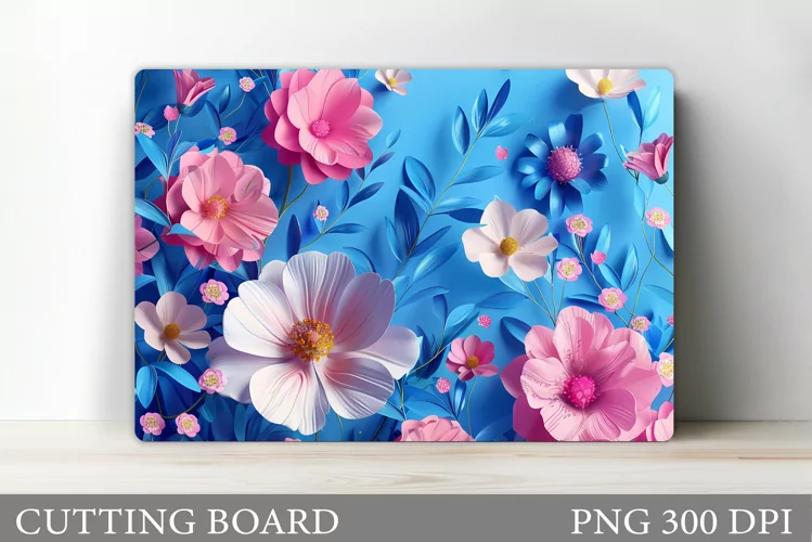 3D Flowers Cutting Board. Kitchen Cutting Board Sublimation