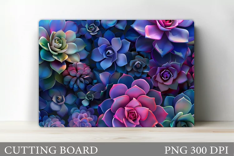 Succulents Cutting Board. Flowers Kitchen Cutting Board