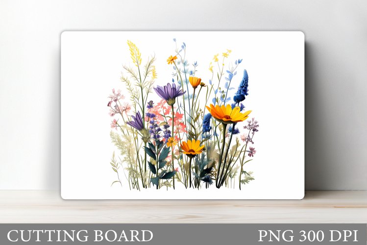 Wildflowers Cutting Board. Flowers Cutting Board Sublimation example image 1