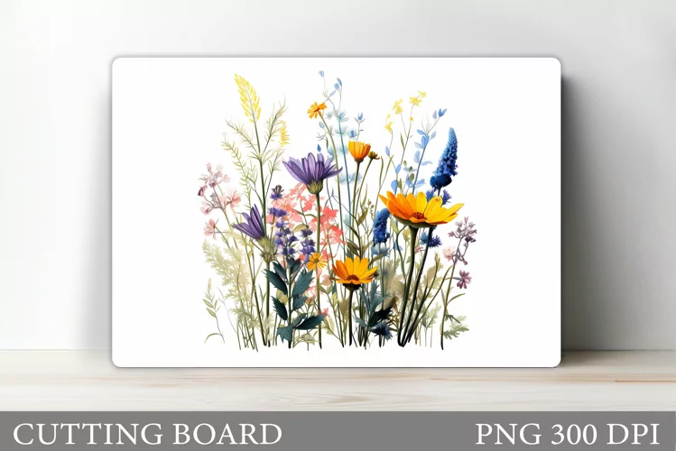 Wildflowers Cutting Board. Flowers Cutting Board Sublimation