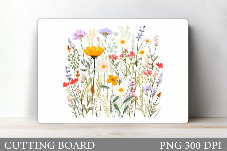 Wildflowers Cutting Board. Flowers Cutting Board Sublimation example image 1