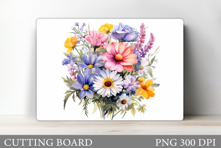 Flowers Cutting Board Design. Cutting Board Sublimation example image 1