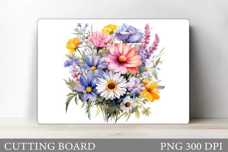 Flowers Cutting Board Design. Cutting Board Sublimation