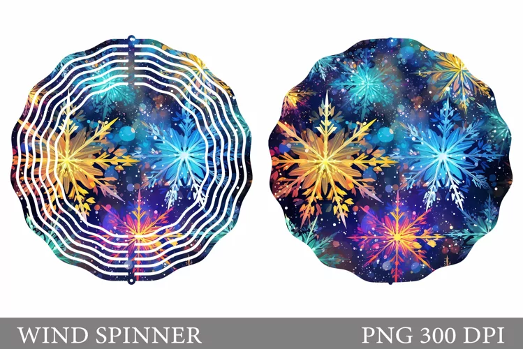 Shimmer Snowflakes Wind Spinner. Christmas Wind Spinner