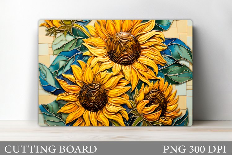Sunflowers Cutting Board. Flowers Cutting Board Sublimation example image 1