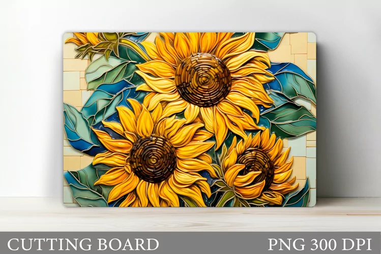 Sunflowers Cutting Board. Flowers Cutting Board Sublimation